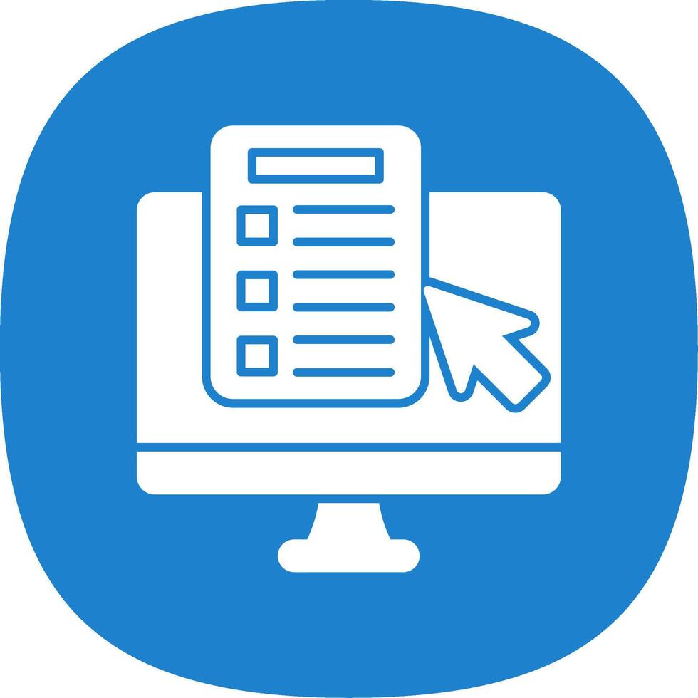 Online Course Glyph Curve Icon vector