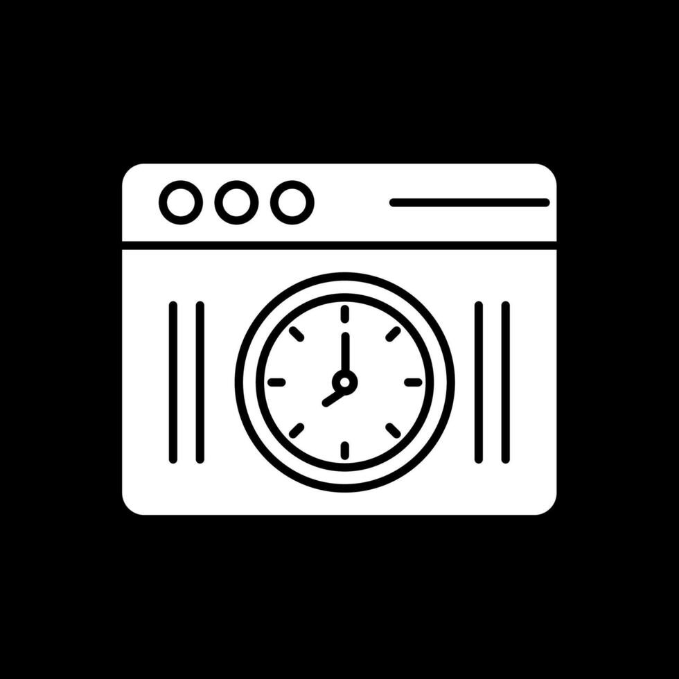 Clock Glyph Inverted Icon vector