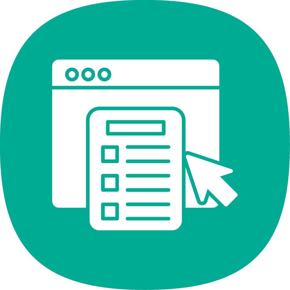 Online Survey Glyph Curve Icon vector