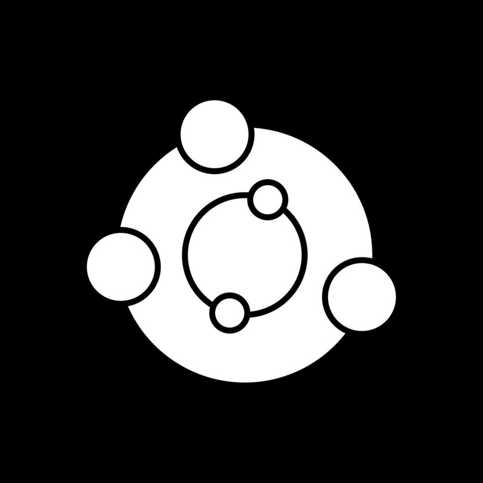 Solar System Glyph Inverted Icon vector