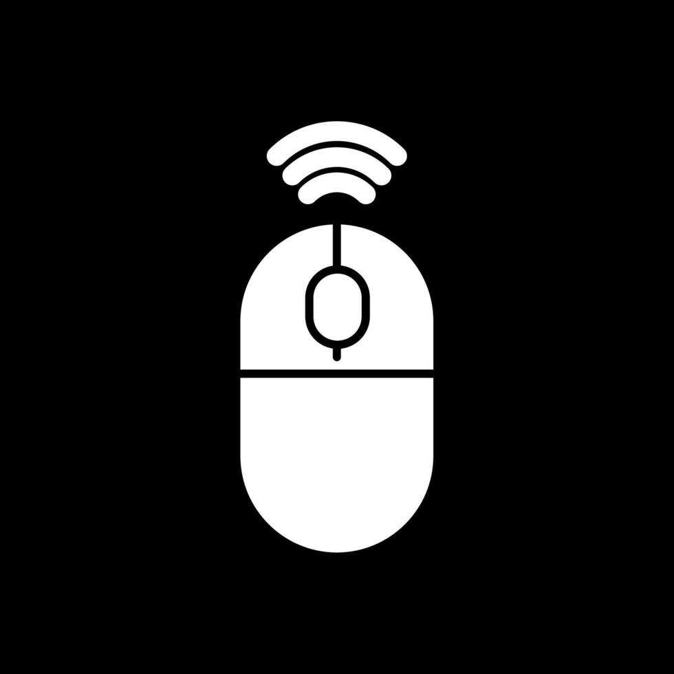 Wireless Mouse Glyph Inverted Icon vector