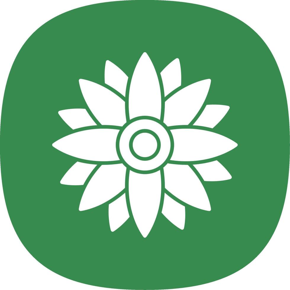 Sunflower Glyph Curve Icon vector