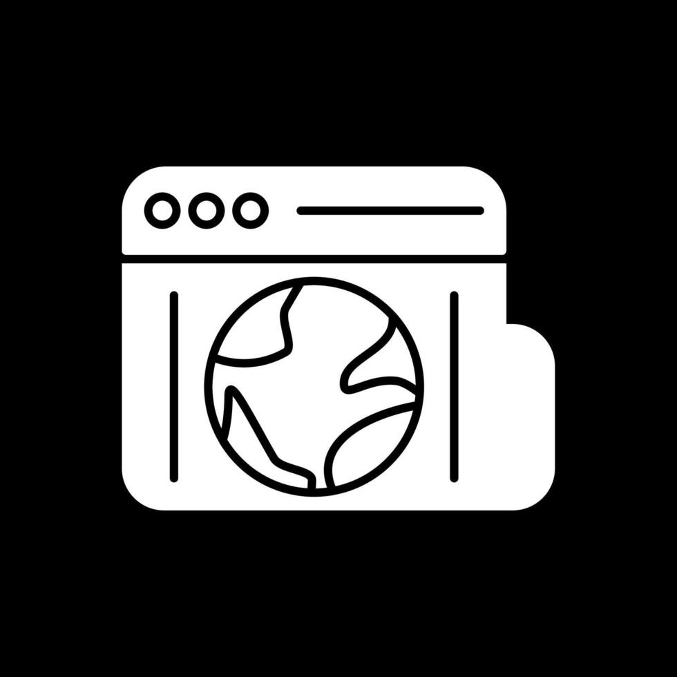 Browser Glyph Inverted Icon vector