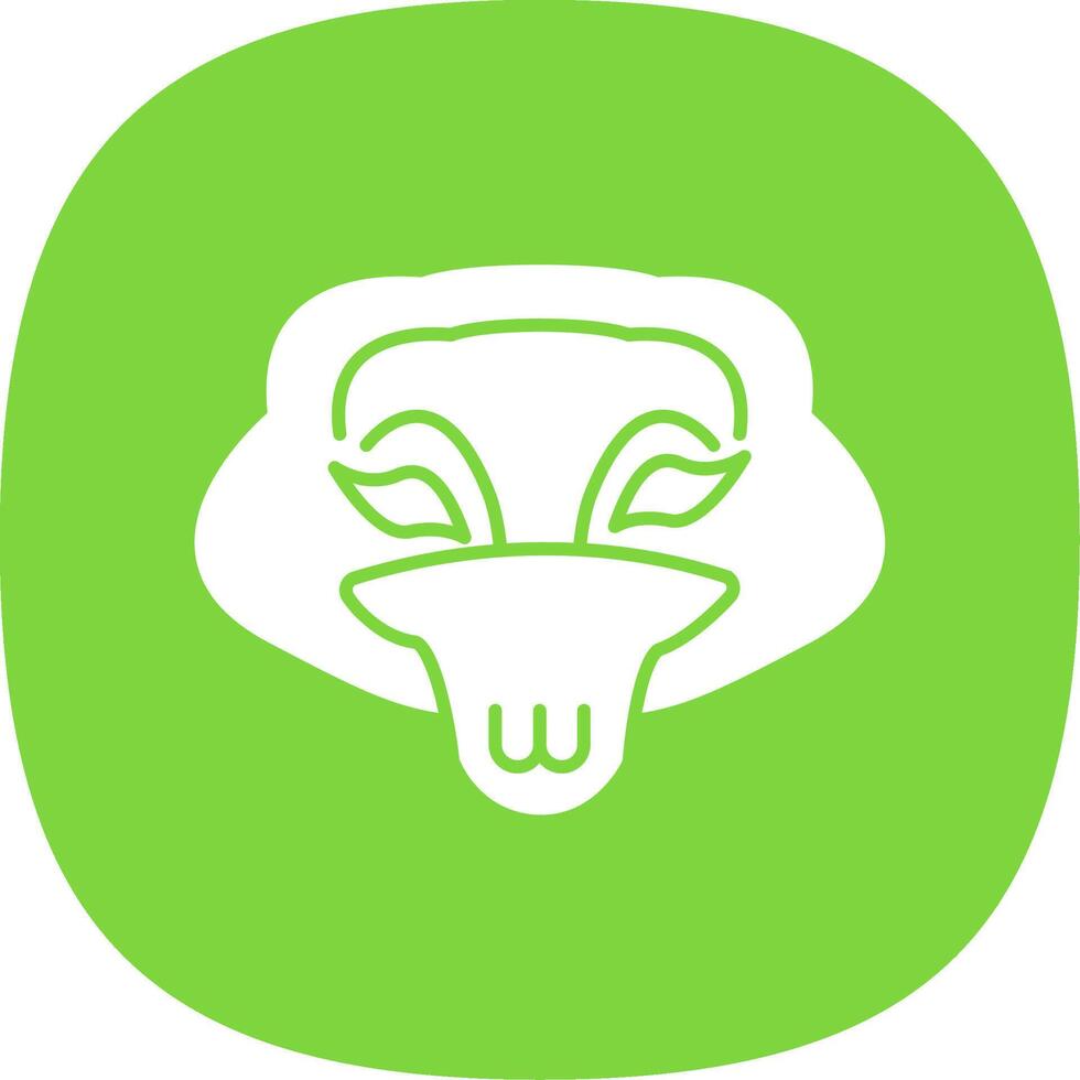 Crocodile Glyph Curve Icon vector