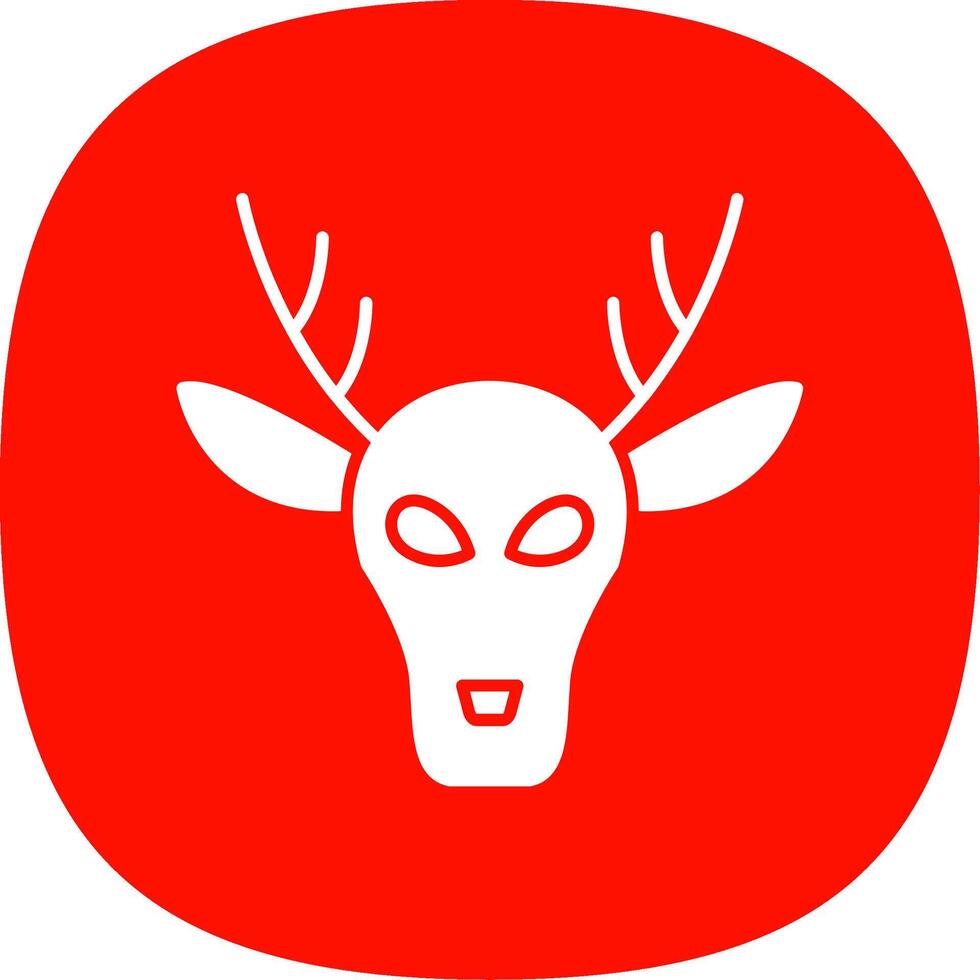 Deer Glyph Curve Icon vector