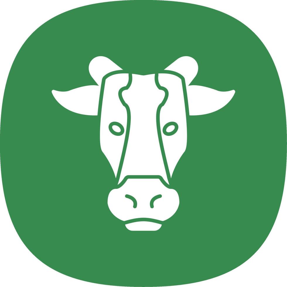 vaca glifo curva icono vector