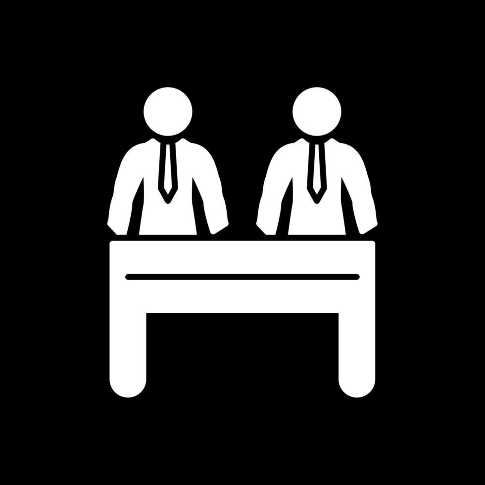 Business People Glyph Inverted Icon vector