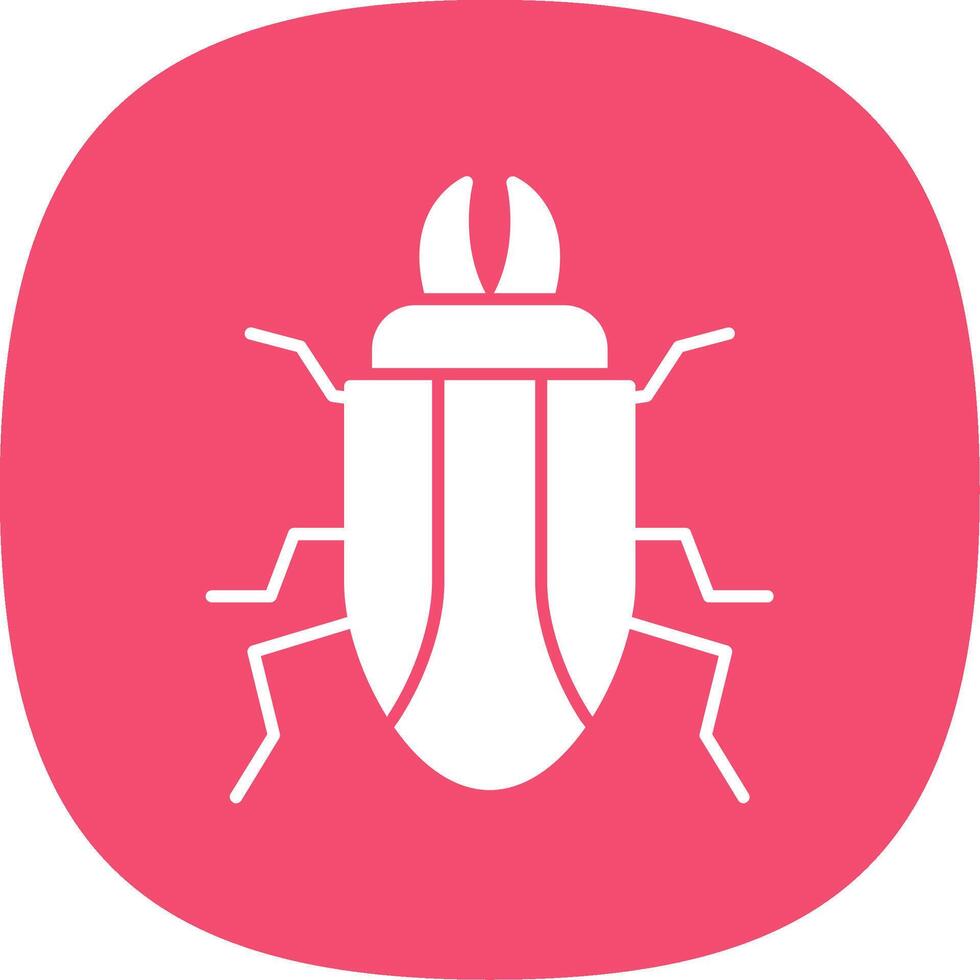 Beetle Glyph Curve Icon vector