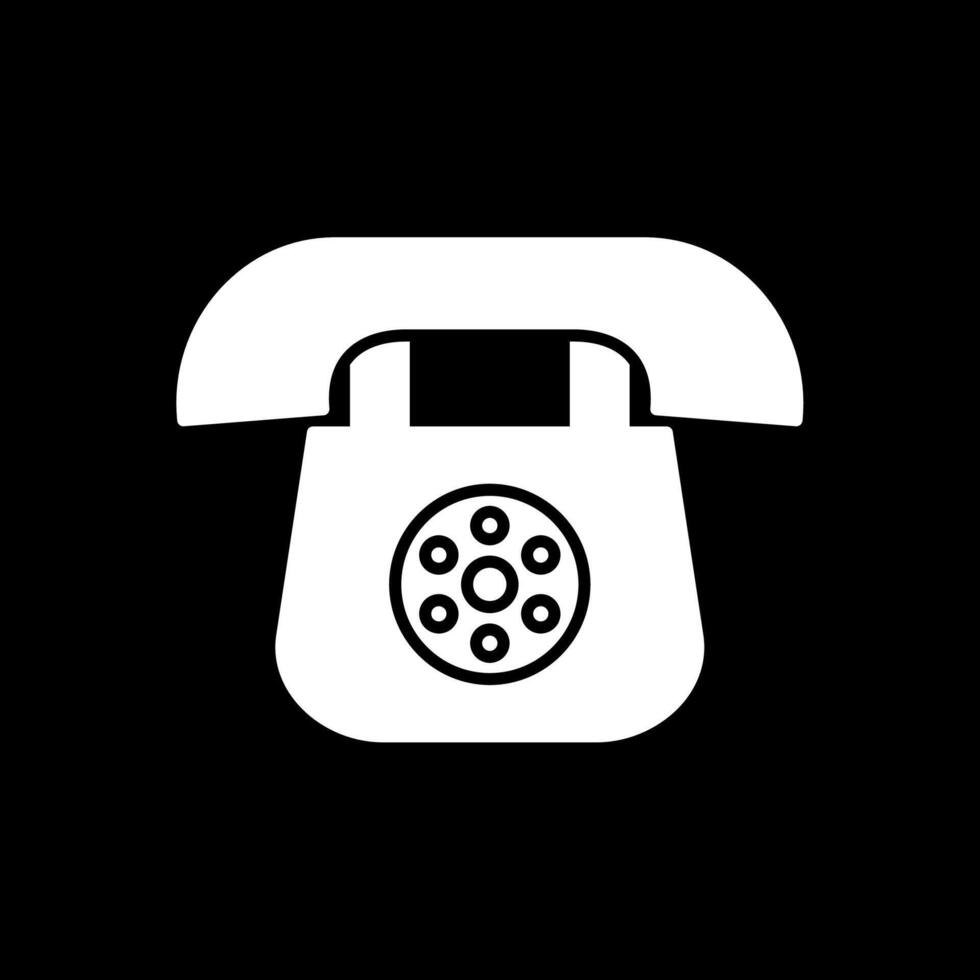 telephone Glyph Inverted Icon vector