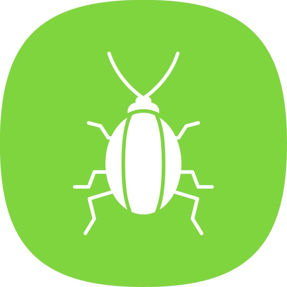 cucaracha glifo curva icono vector