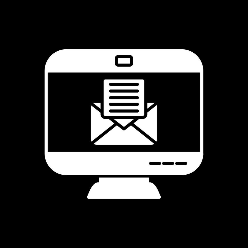 Envelope Glyph Inverted Icon vector