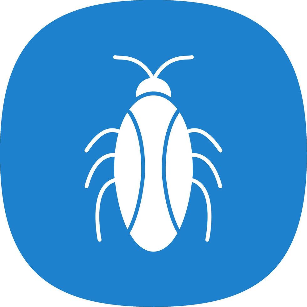 cucaracha glifo curva icono vector