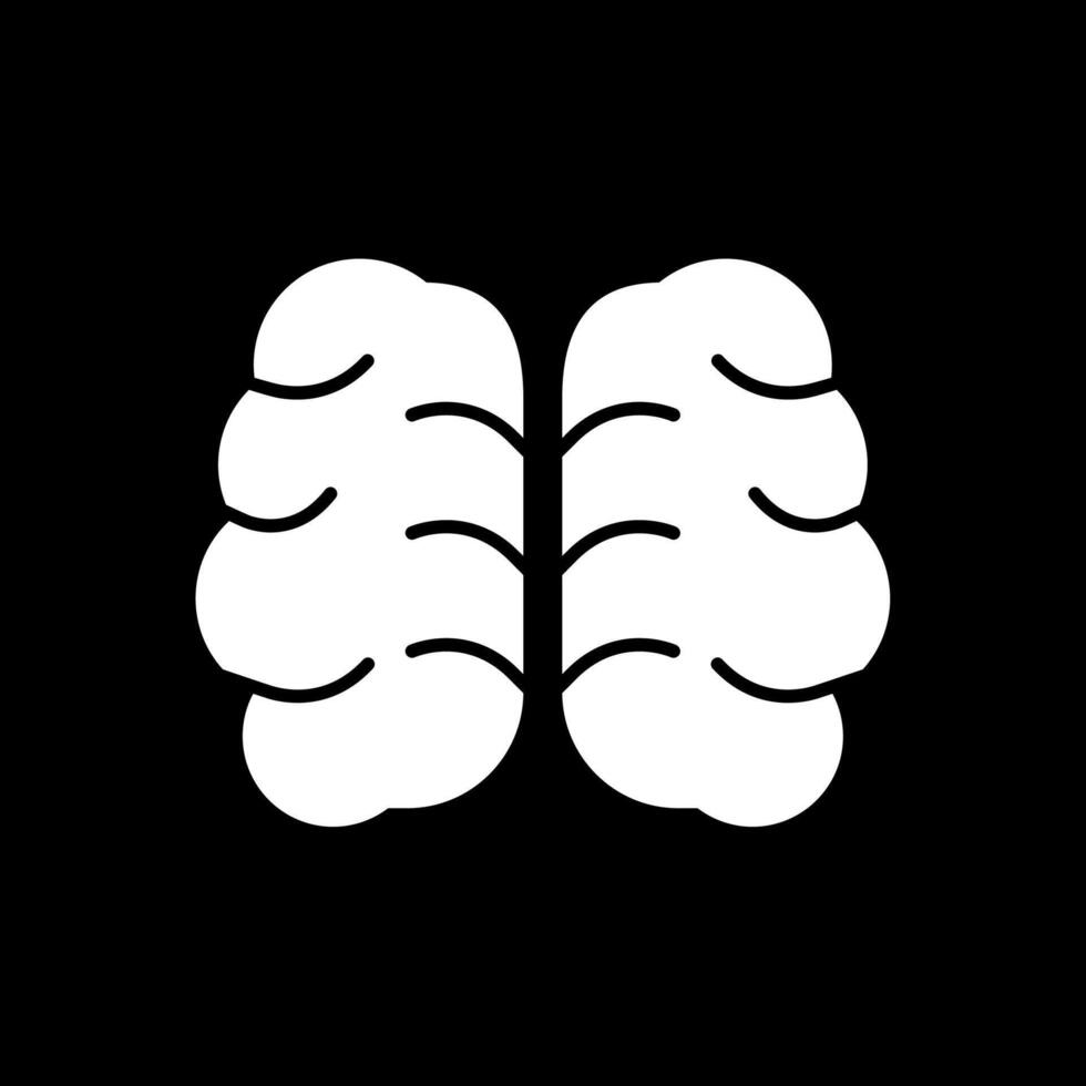 brain Glyph Inverted Icon vector