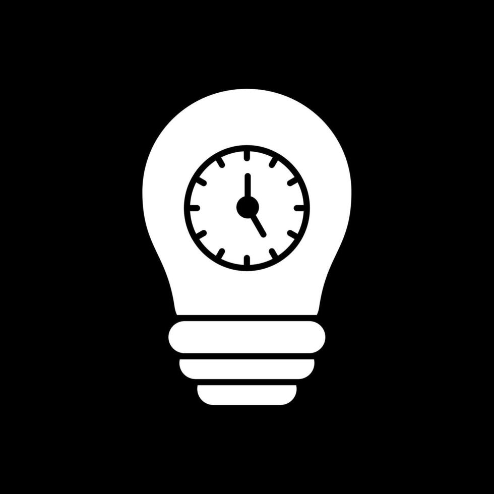 hora administración glifo invertido icono vector