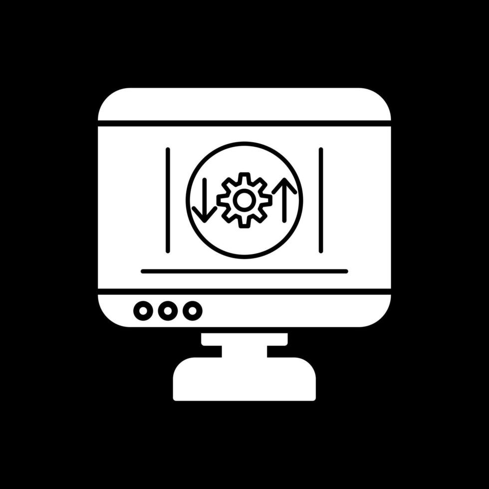 Process Glyph Inverted Icon vector