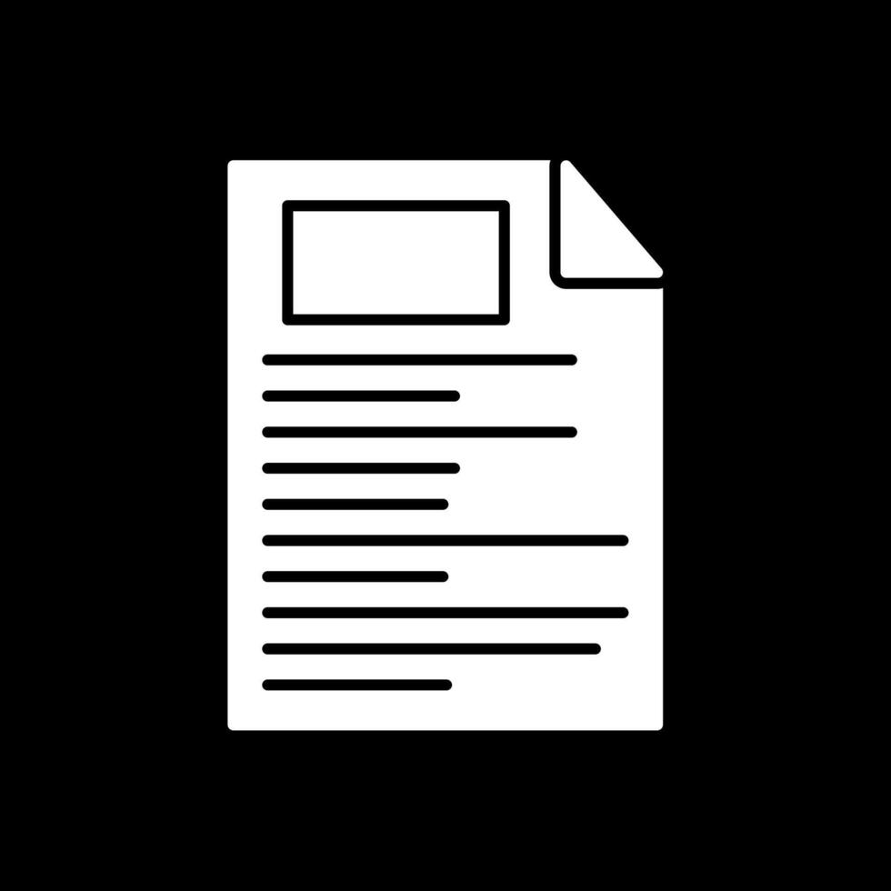 File Glyph Inverted Icon vector