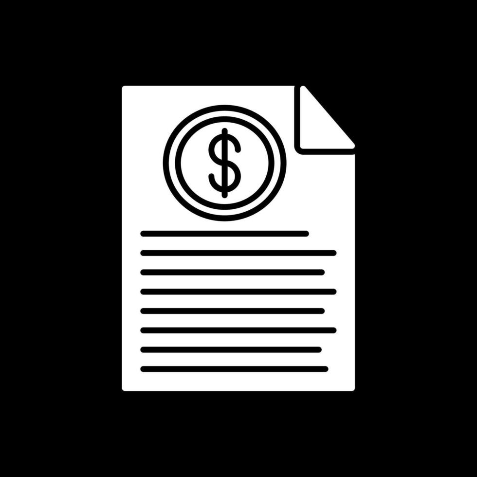 Budget Glyph Inverted Icon vector