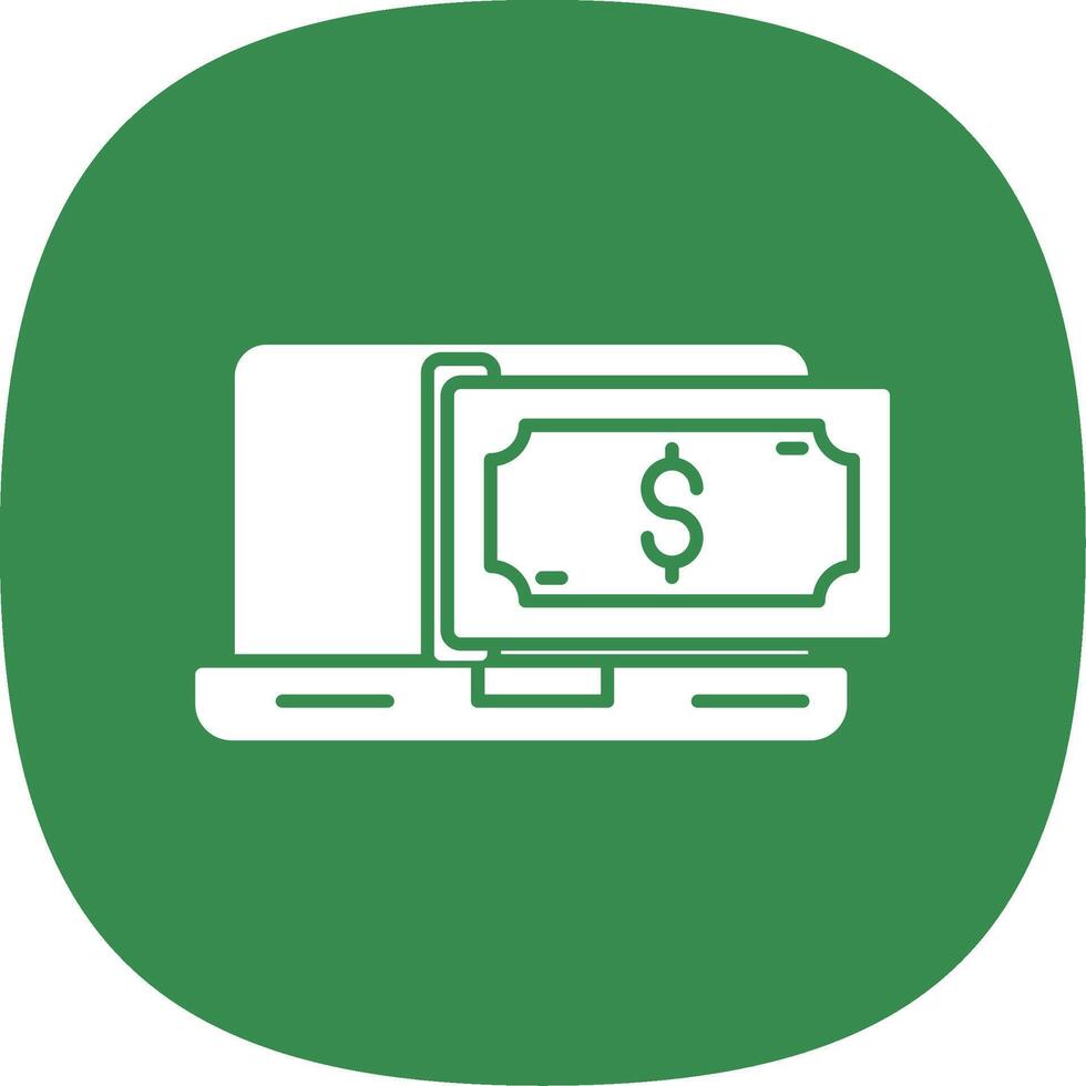 Online Payment Glyph Curve Icon vector
