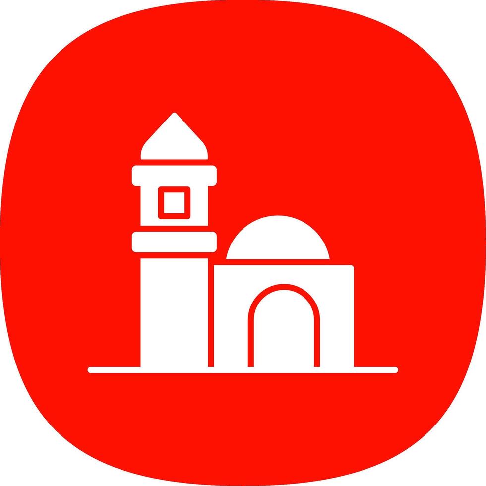 Mosque Glyph Curve Icon vector