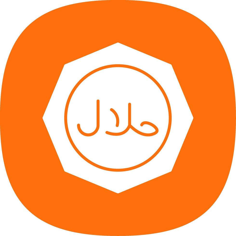 Halal Glyph Curve Icon vector