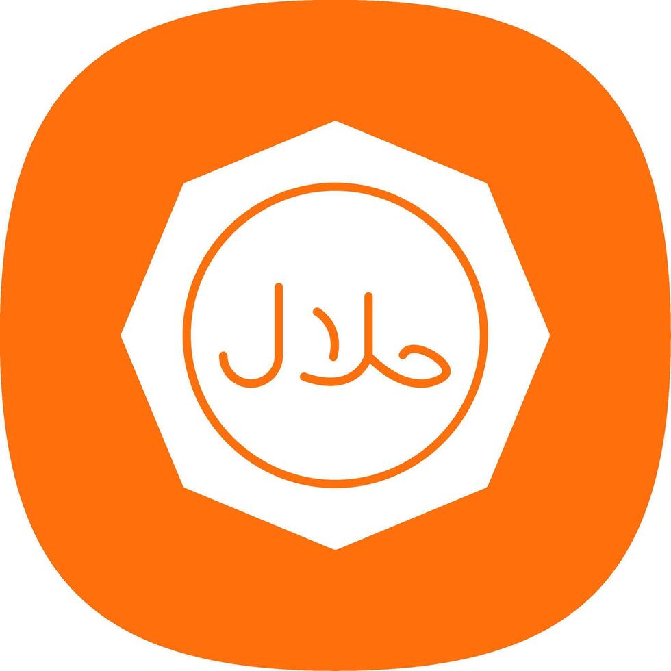 halal glifo curva icono vector