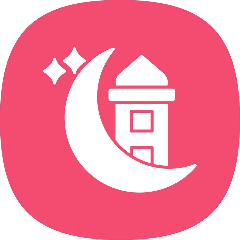Ramadán glifo curva icono vector