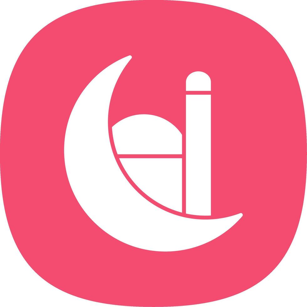 Ramadan Glyph Curve Icon vector