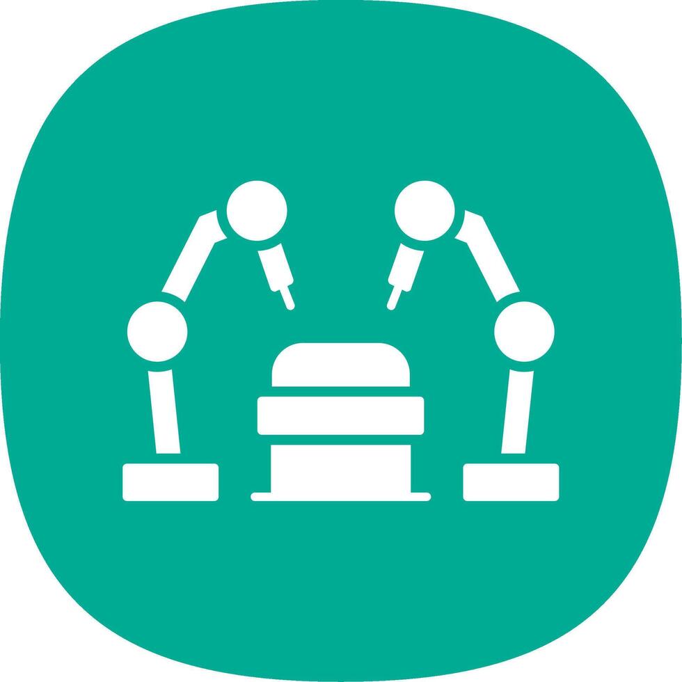 Robotic Surgery Glyph Curve Icon vector