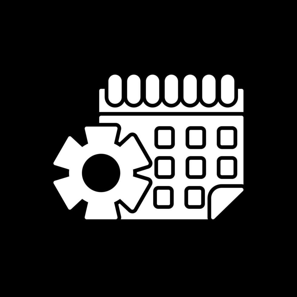 Calendar Glyph Inverted Icon vector