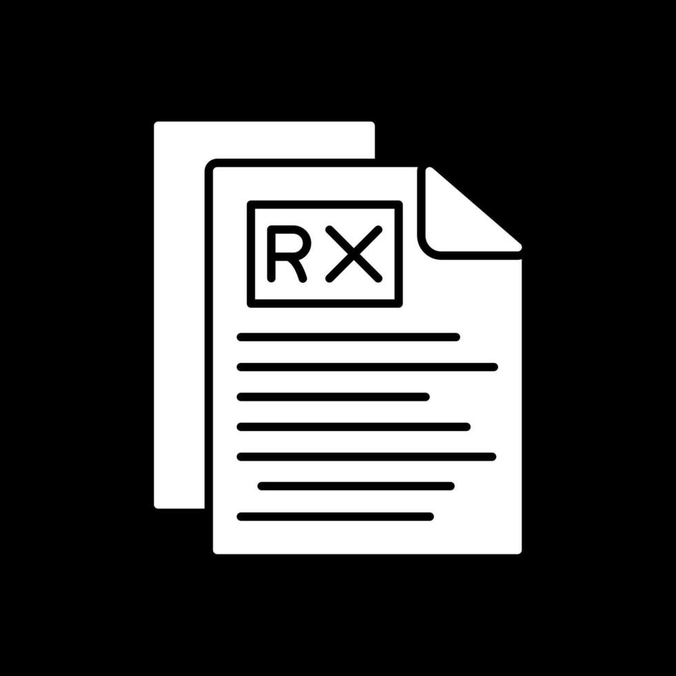 rx glifo invertido icono vector