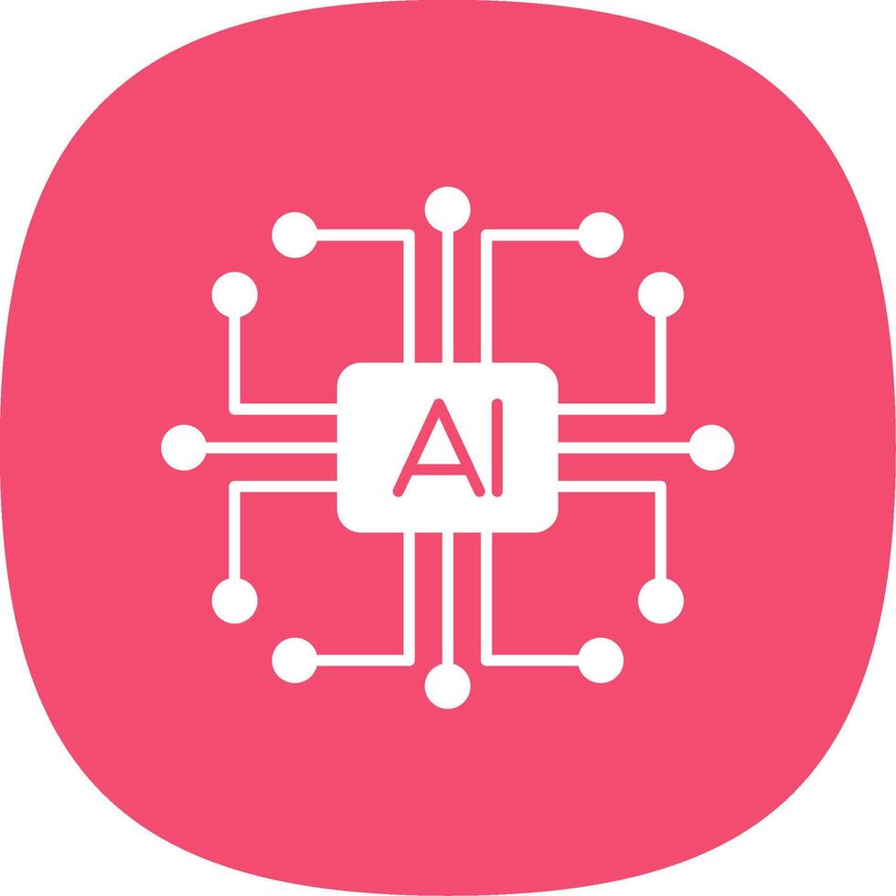 Artificial Intelligence Glyph Curve Icon vector