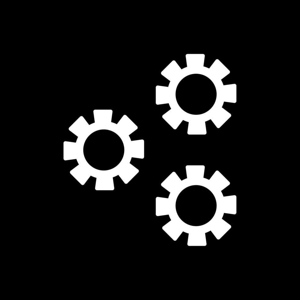 icono de configuración de glifo invertido vector