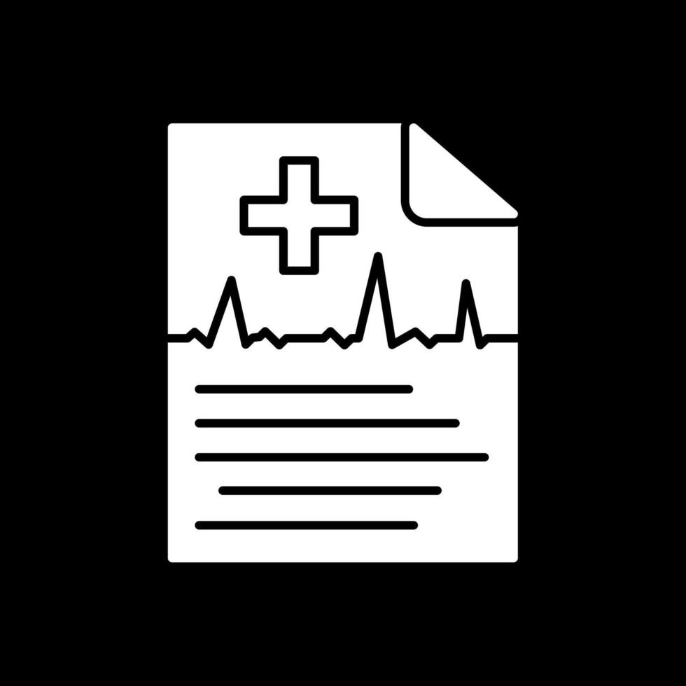 Report Glyph Inverted Icon vector