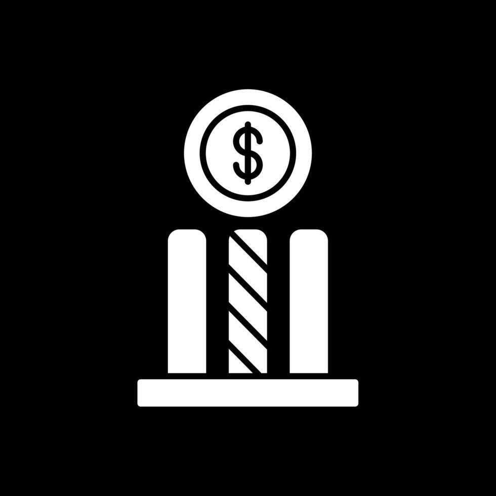 Dollar Glyph Inverted Icon vector