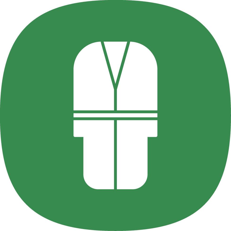 Bath Robe Glyph Curve Icon vector