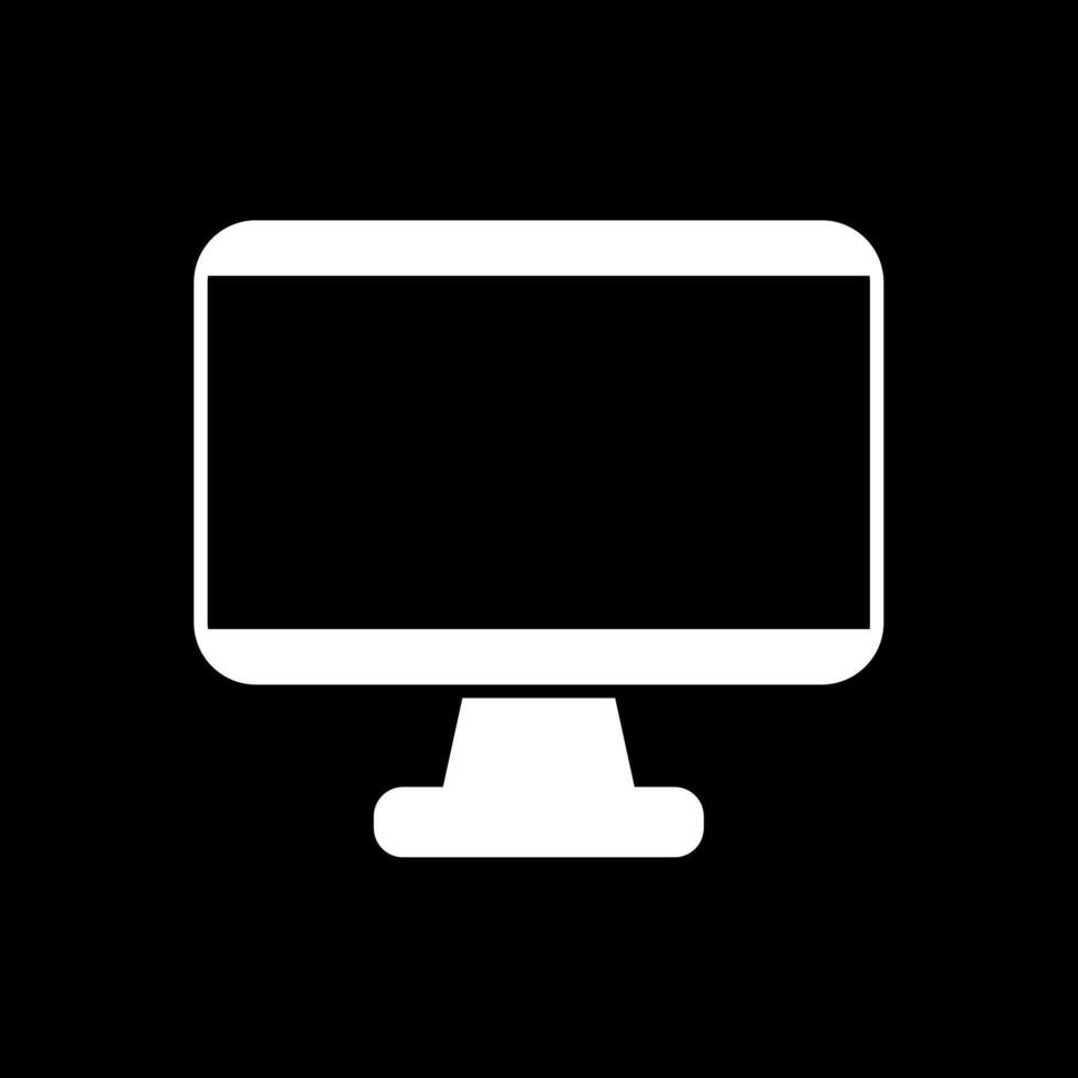 monitor de icono de glifo invertido vector