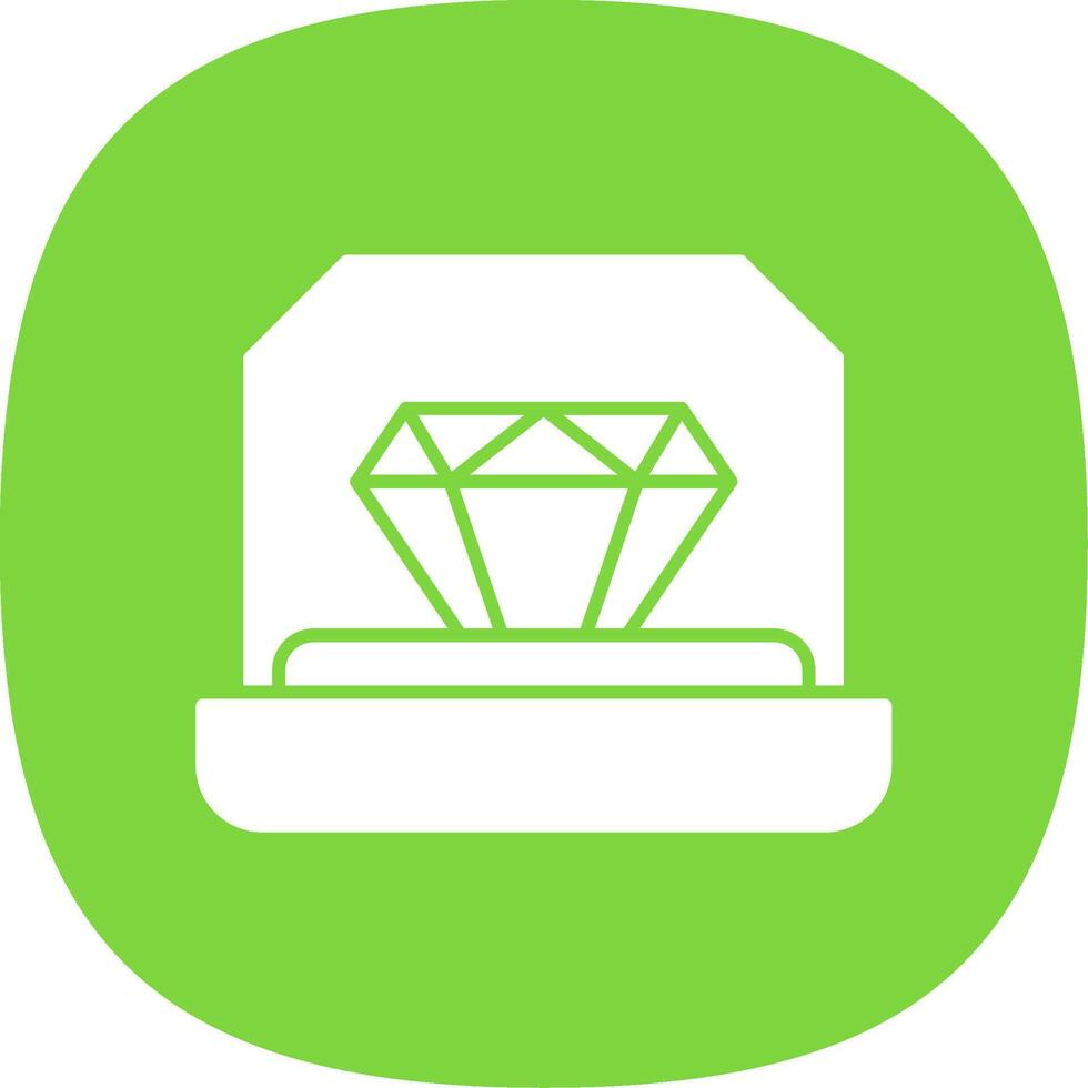 Engagement Ring Glyph Curve Icon vector