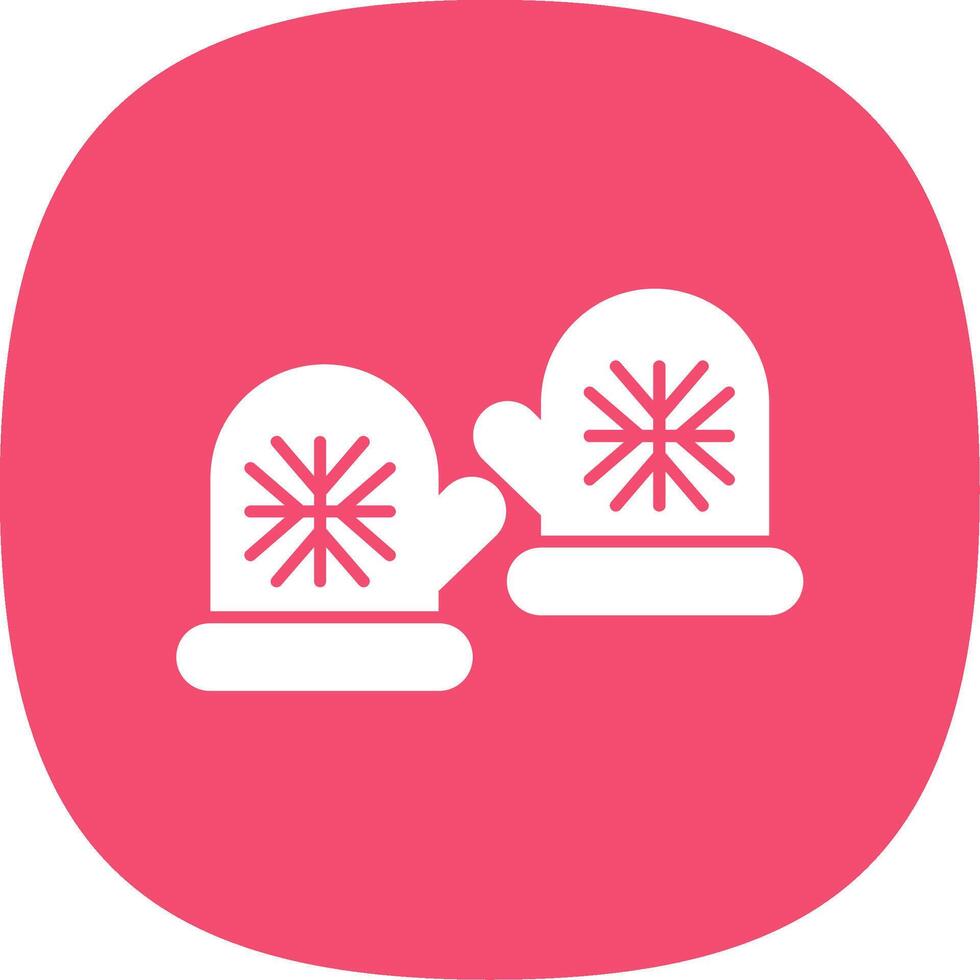 Winter Gloves Glyph Curve Icon vector