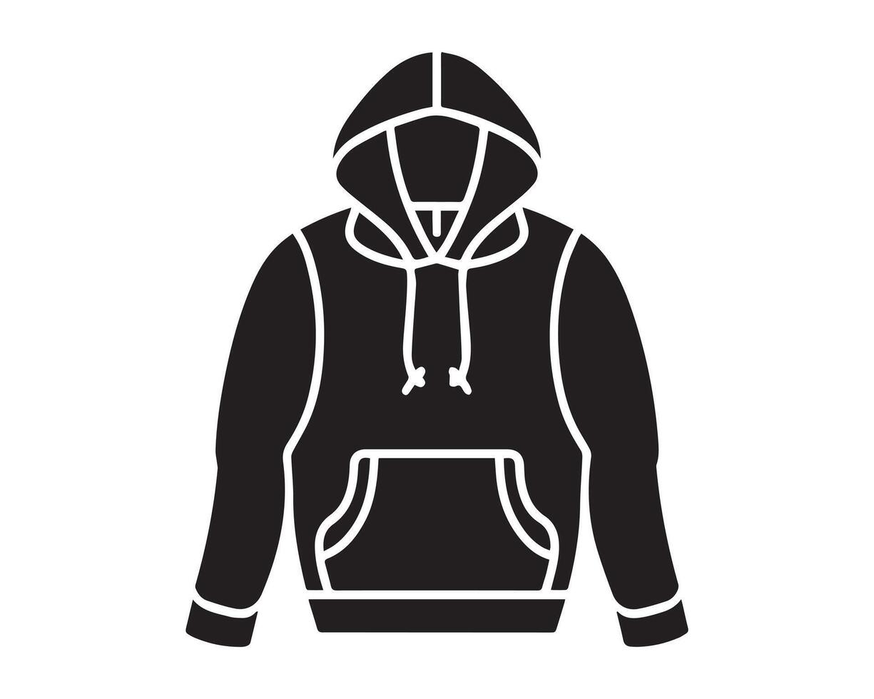 hoodie silhouette icon graphic logo design vector