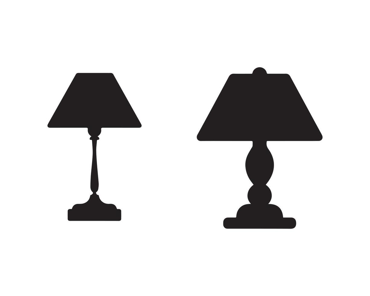 lámpara silueta icono gráfico logo diseño vector