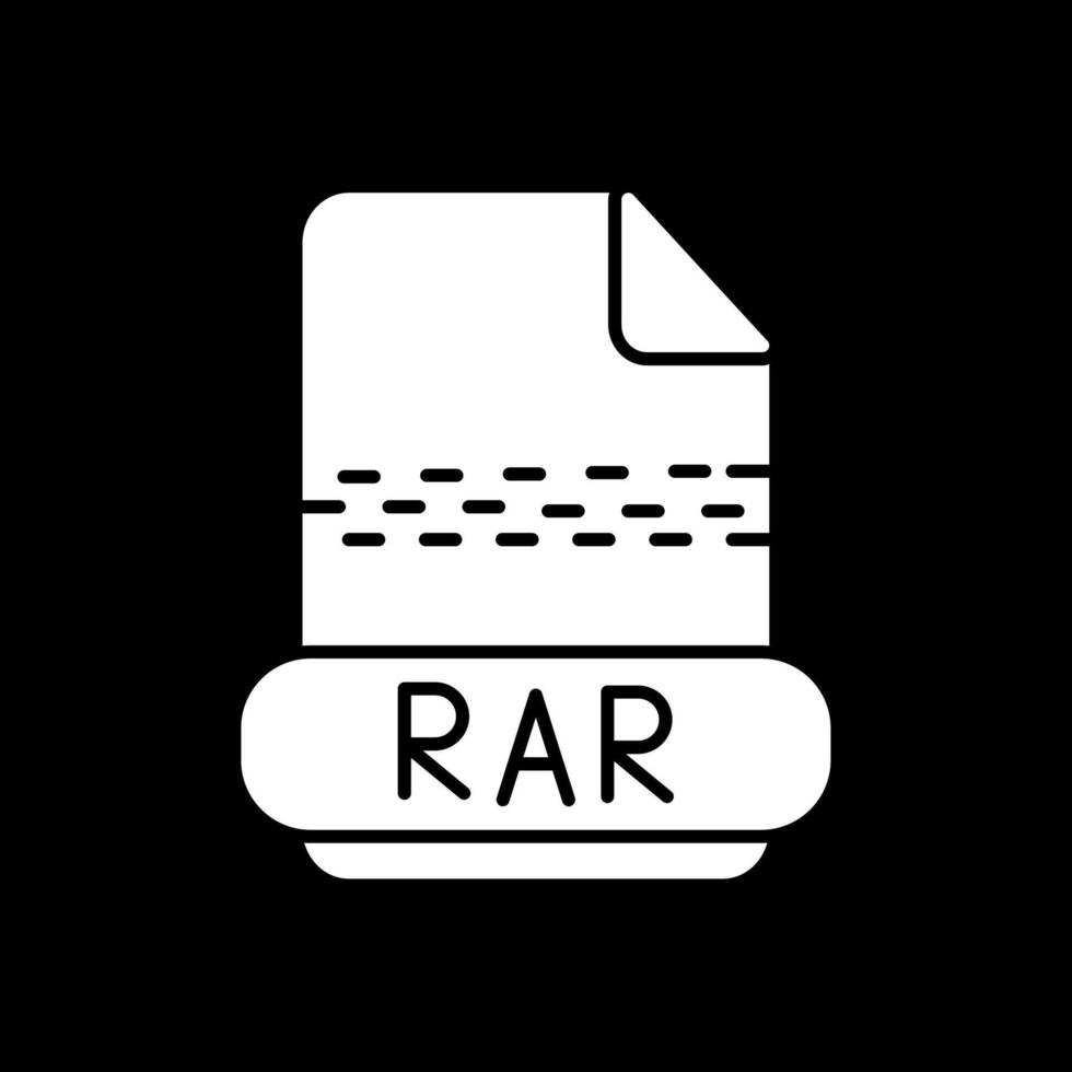 Rar Glyph Inverted Icon vector