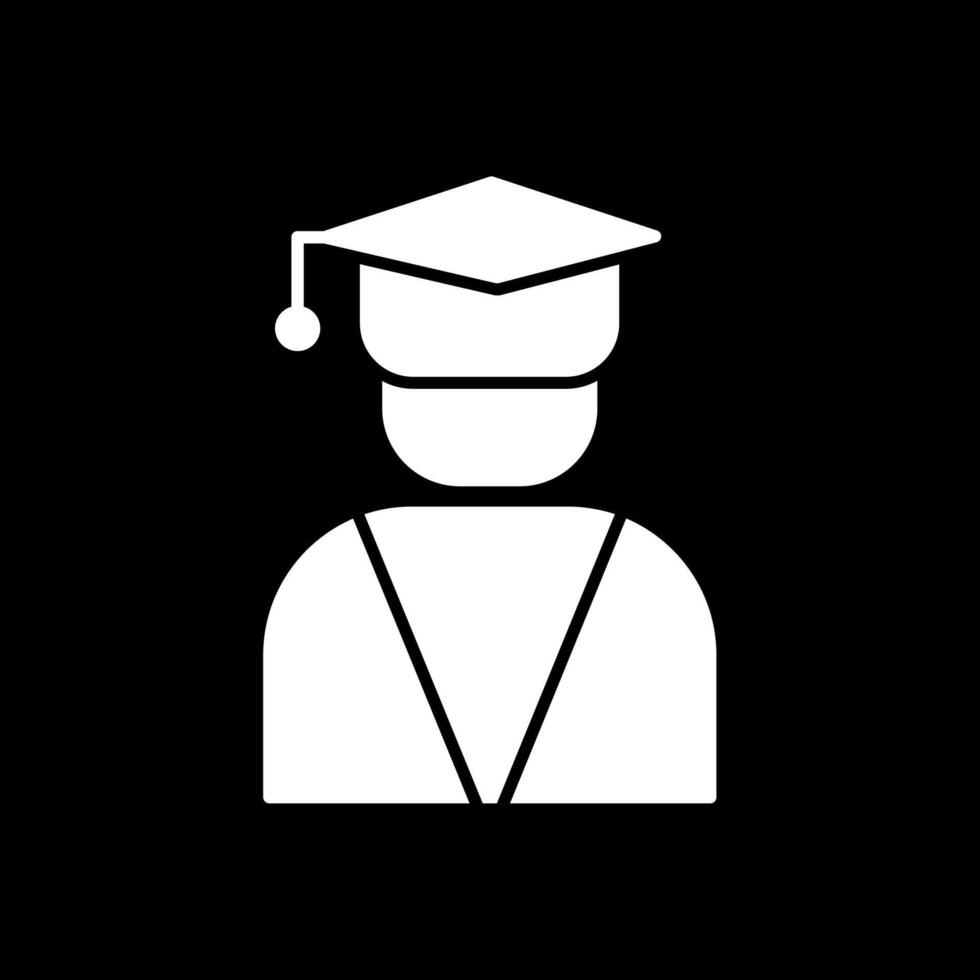 Graduate Glyph Inverted Icon vector