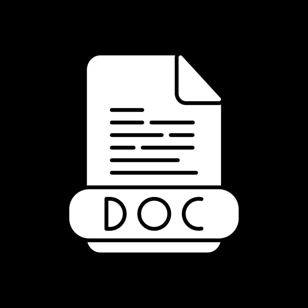 Doc Glyph Inverted Icon vector