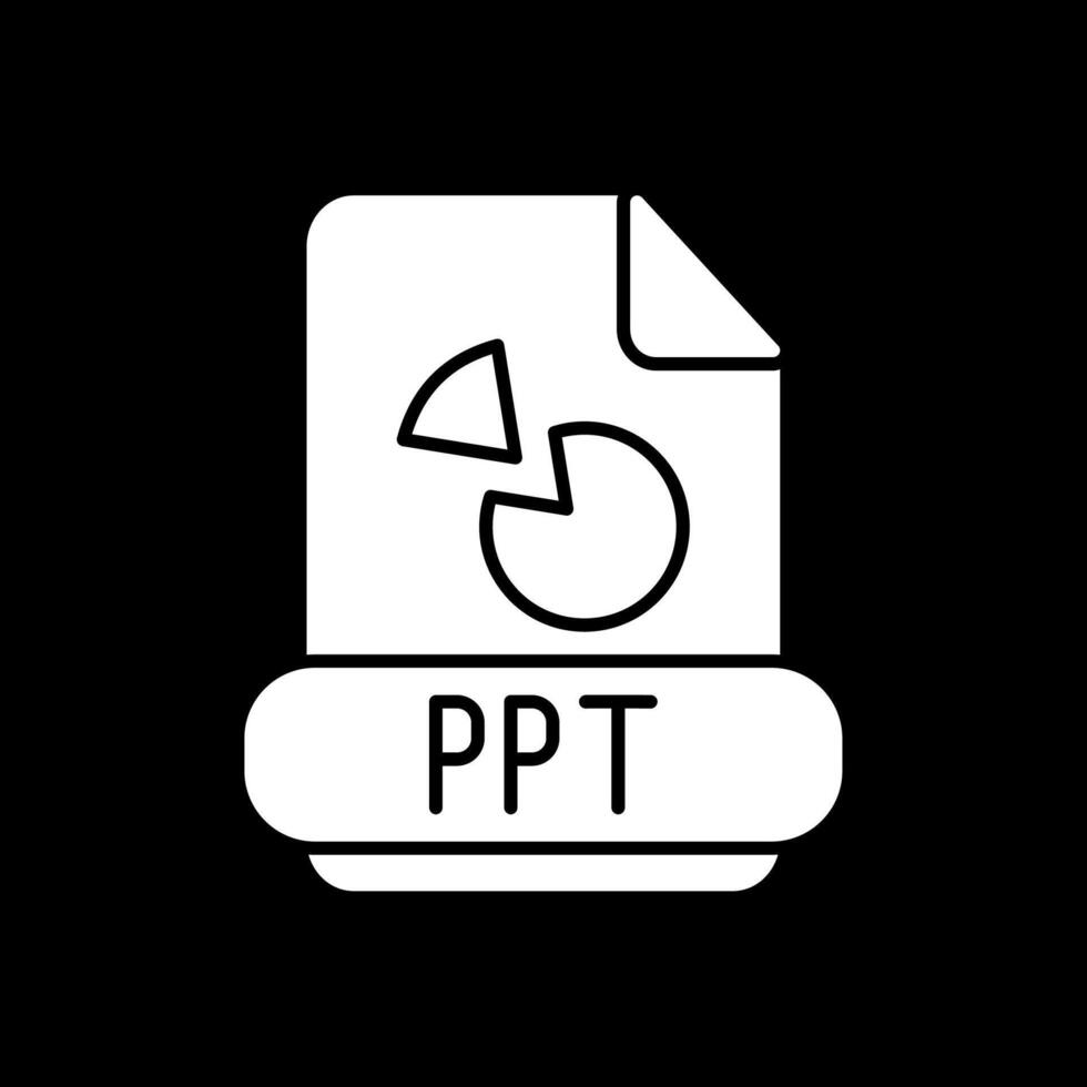 Ppt Glyph Inverted Icon vector