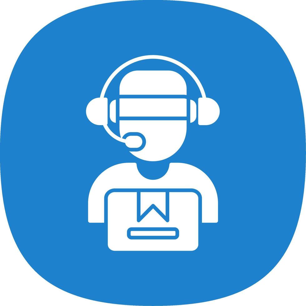 Delivery Courier Glyph Curve Icon vector