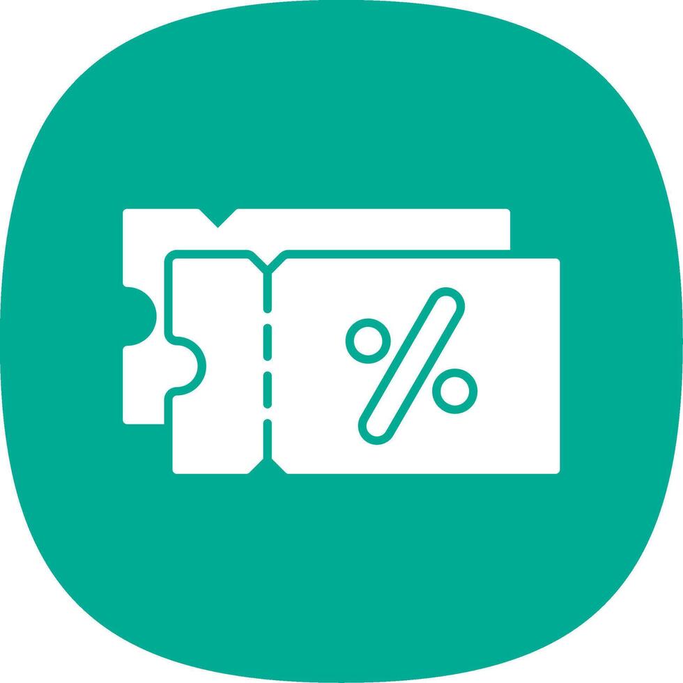 Discount Glyph Curve Icon vector