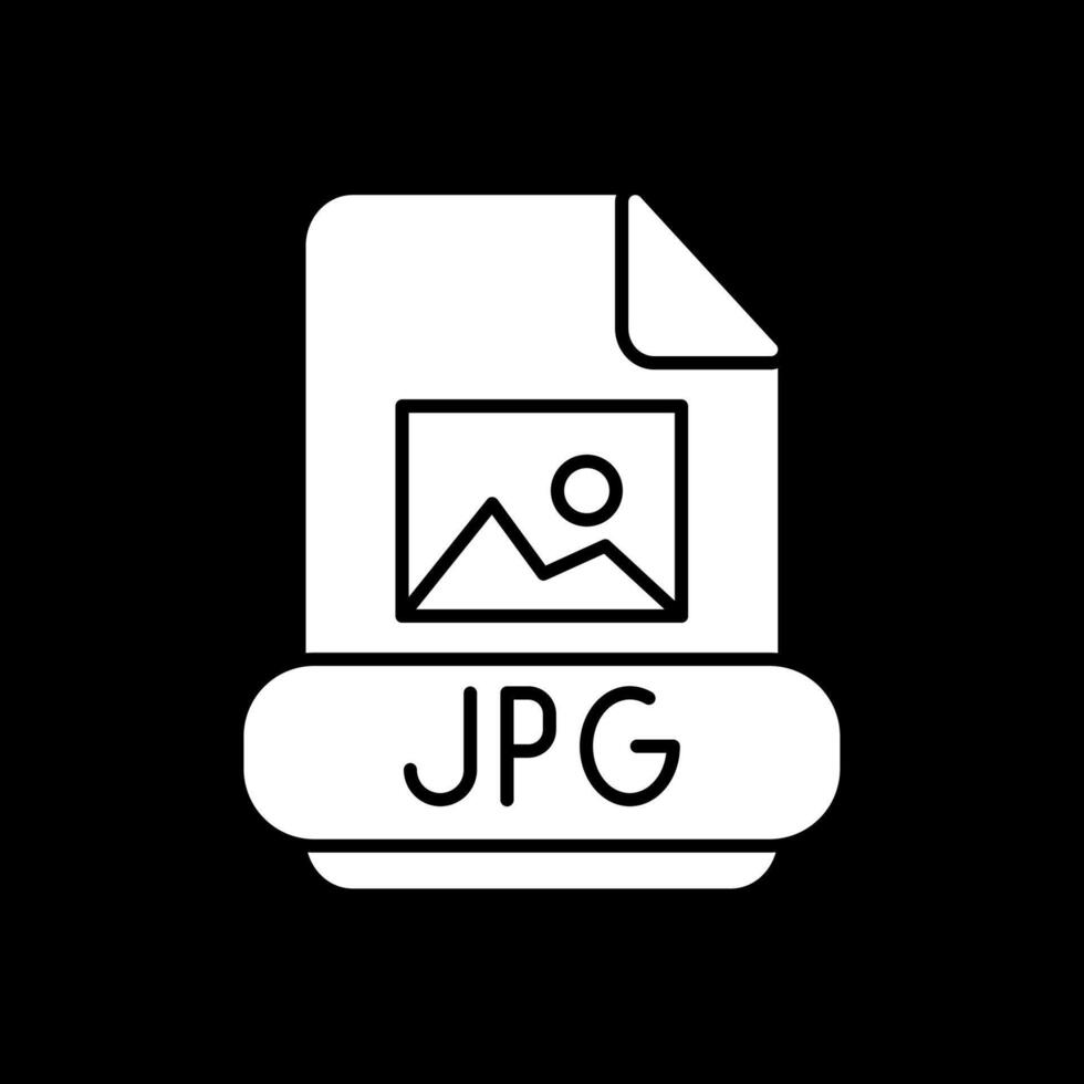 jpg glifo icono invertido vector