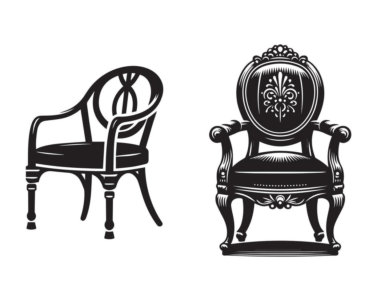 silla silueta icono gráfico logo diseño vector