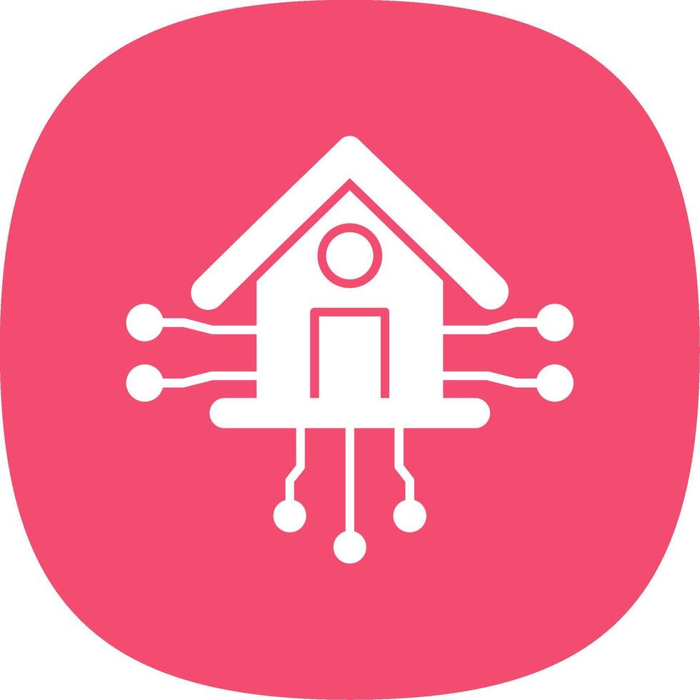 Smart Home Glyph Curve Icon vector