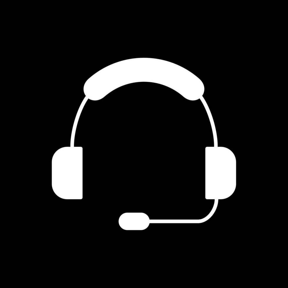 Headset Glyph Inverted Icon vector